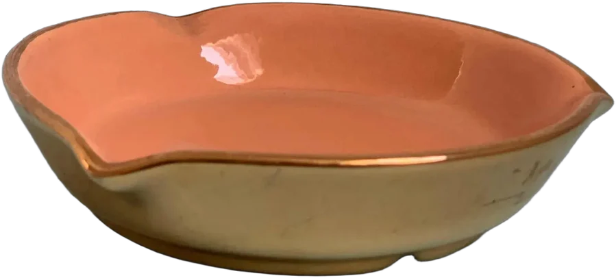 Vintage Cenicero Porcelana Dorada