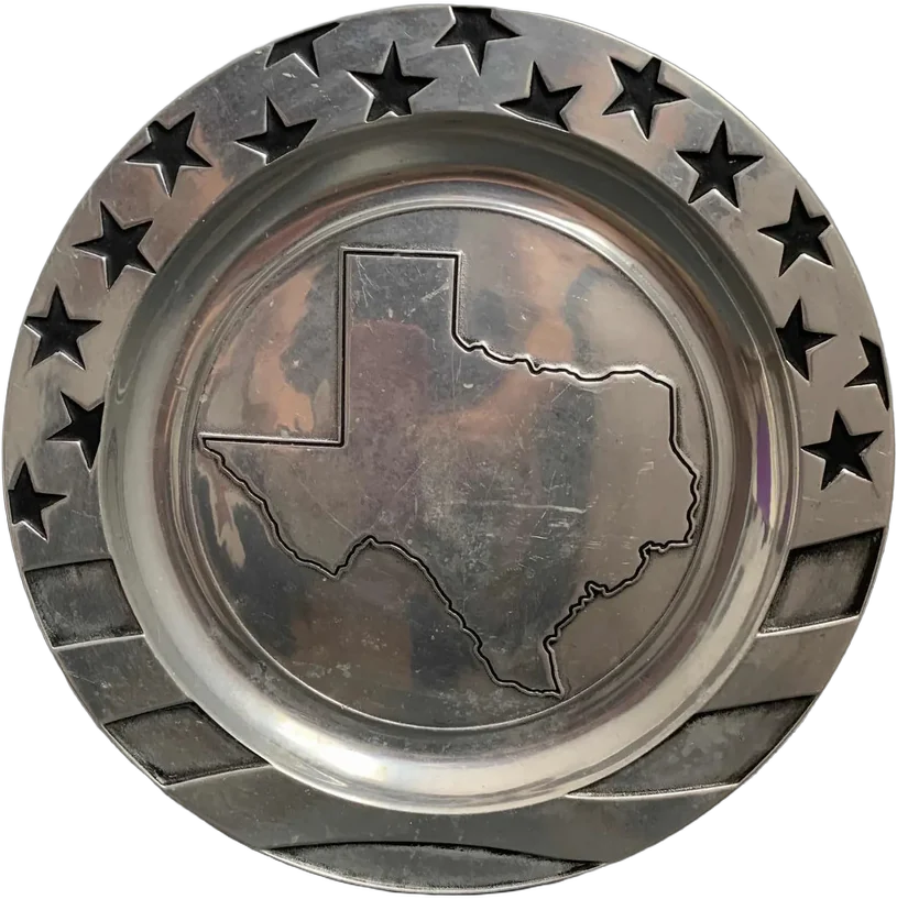Plato Decorativo Texas Plateado Rayas