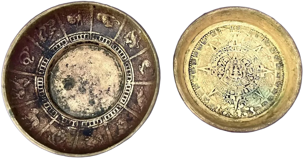 Ceniceros Calendarios Antiguos Bronce Vintage