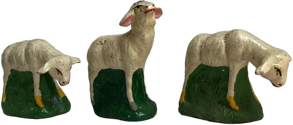 Figuras Antiguas Borregos Nacimiento