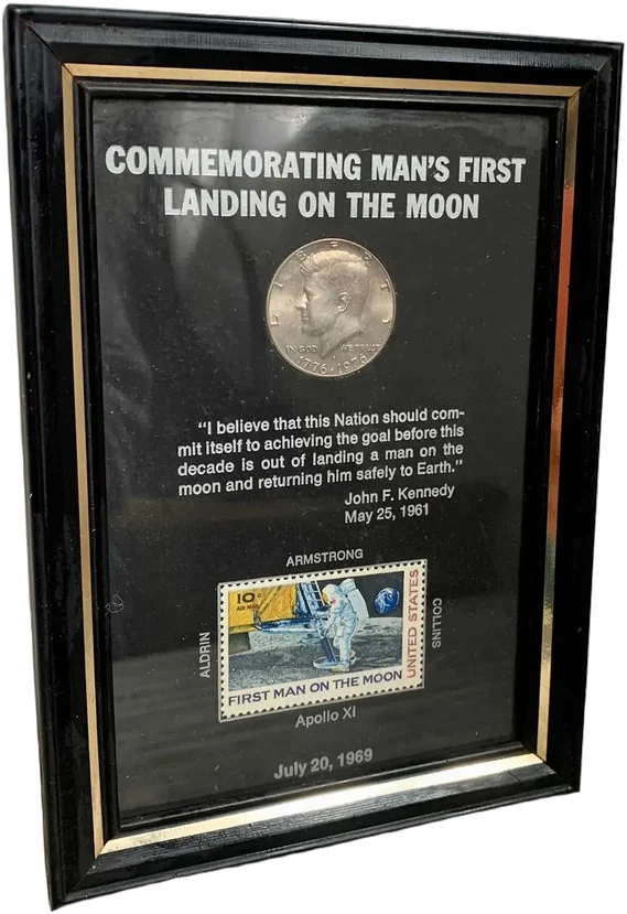 Lámina Conmemorativa Llegada Hombre A La Luna Eu