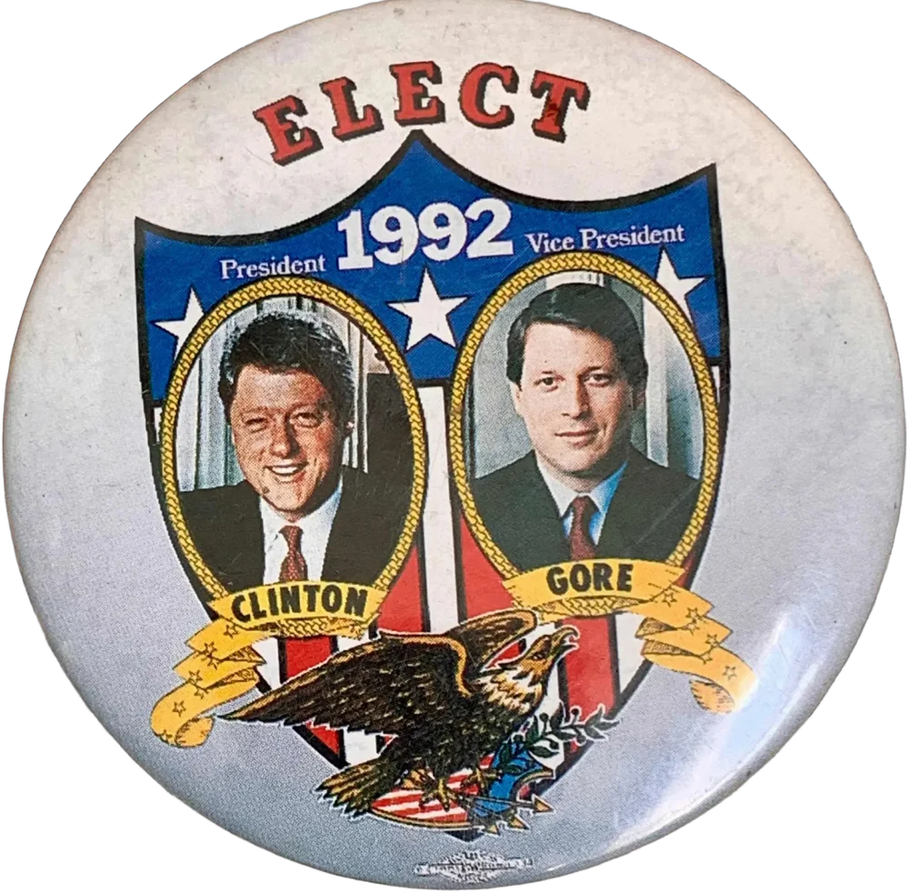 Pin Campaña Electoral Prepara Presidencia Bill Clinton