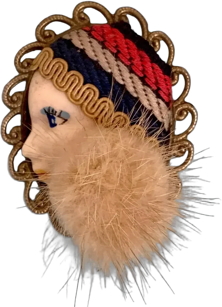 Antiguo Camafeo Art Deco, Vintage, Retro Crema