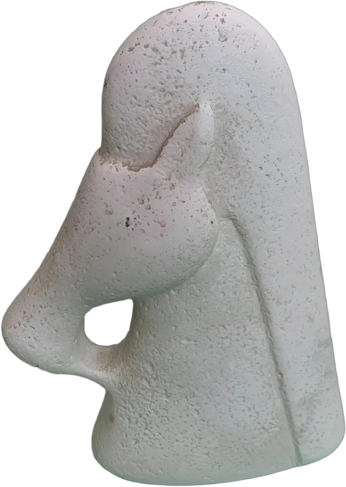 Vintage Busto Caballo Griego Antiguo Blanco