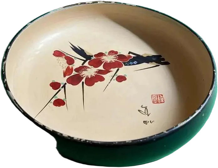 Vintage Cuenco De Madera Laqueado Japón — imagen 1