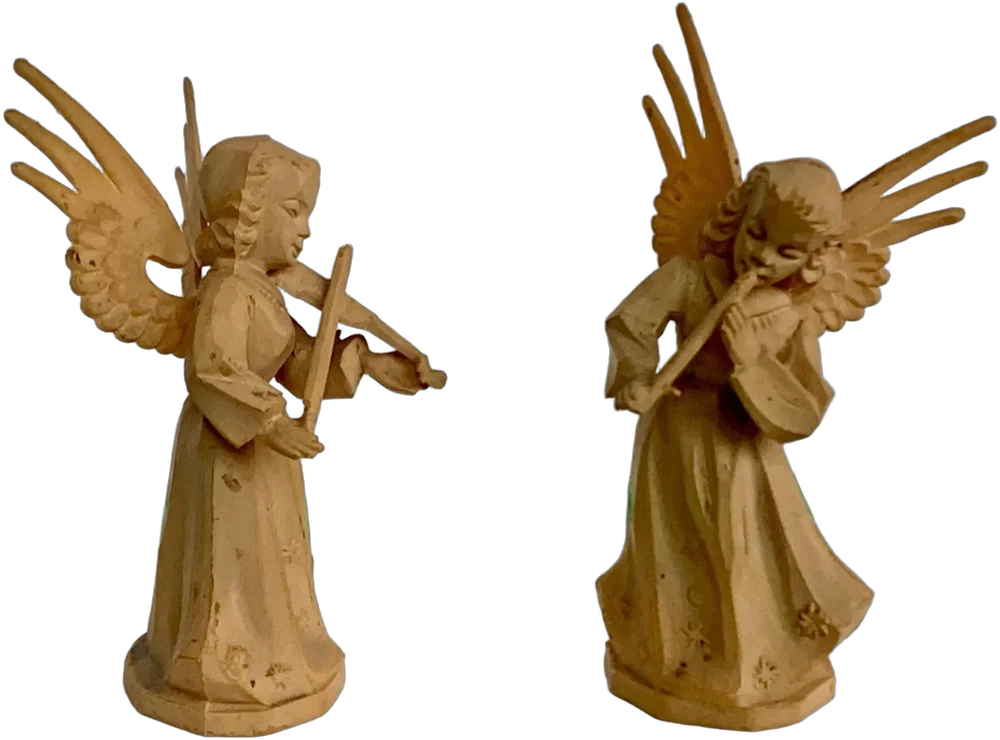 Vintage Mini Angelitos Músicos Beige