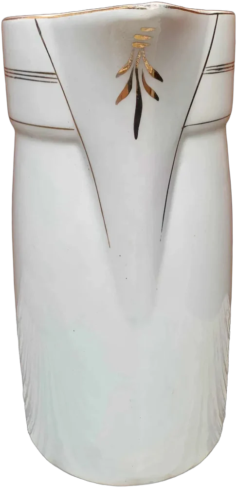 Vintage Jarra De Agua Loza Ánfora Blanco