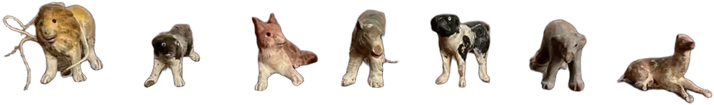 Lote Antiguo Figuras Miniatura Animales Barro — imagen 1