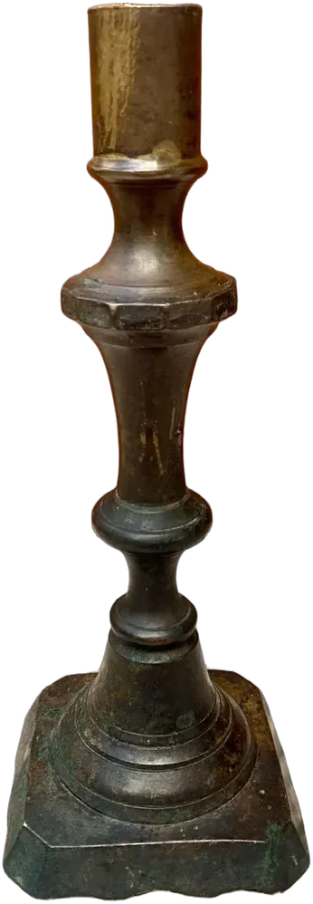 Antiguo Porta Velas S.xix Dorado Oscuro