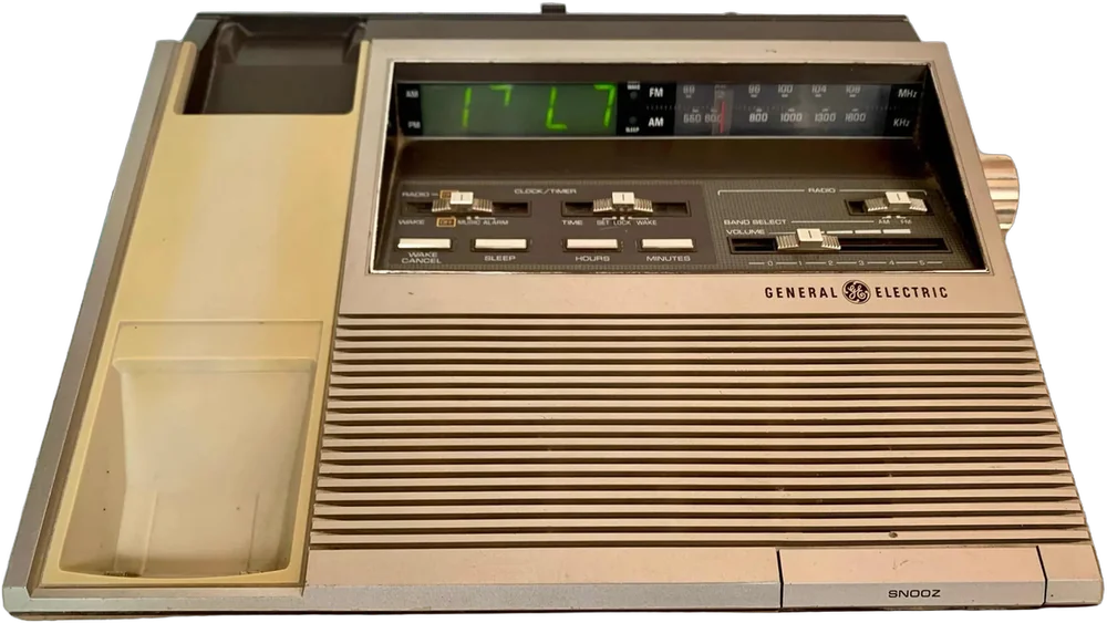 Vintage Radio, Despertador Teléfono General Electric Piezas Negro