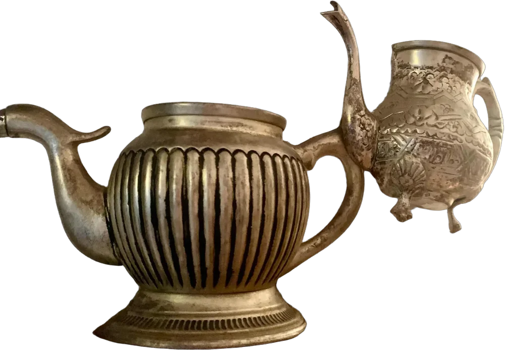Vintage Decoración Cocina Jarras Plateadas Estilo Antiguo Plateado