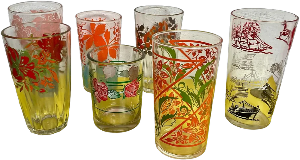 Vintage Vasos Decorados Multicolor