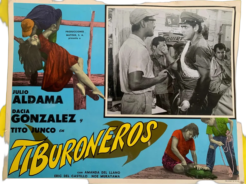Cartel Antiguo Película Tiburoneros