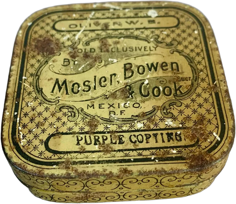 Antigua Cajita De Lámina Mosler Bowen & Cook