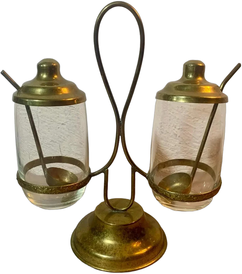 Vintage Salseras O Para Aderezos Dorado