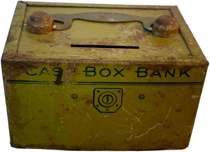 Antigua Cajita De Dinero Banco Colecc Verde — imagen 1