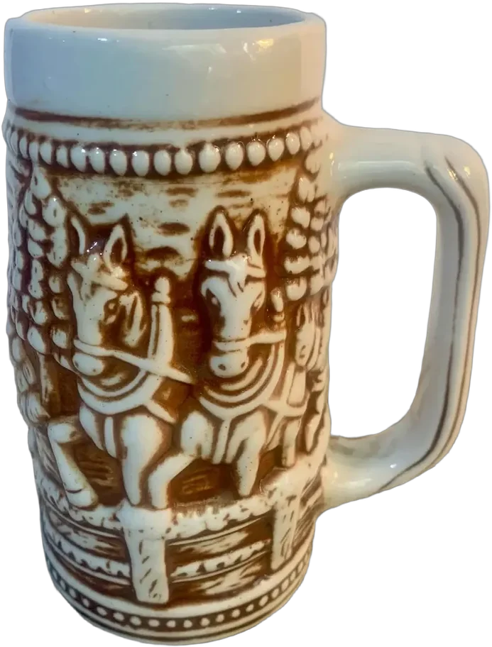 Vintage Tarro Cervecero Cerámica Campiña