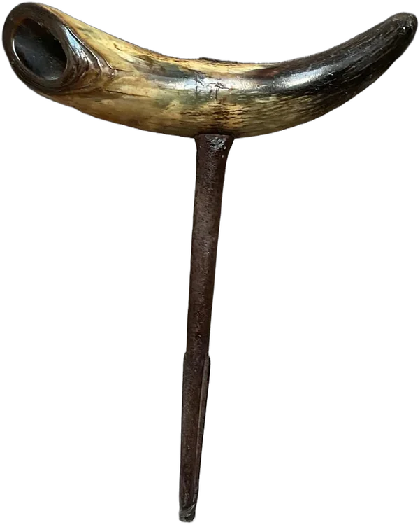 Antigua Broca Manual Mango De Cuerno — imagen 1