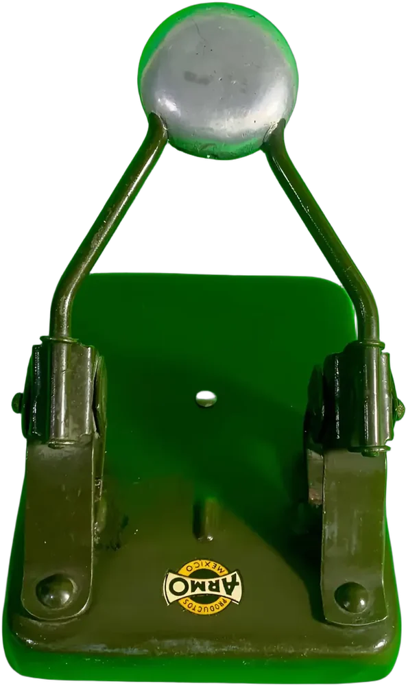 Vintage Perforador De Oficina Armo Verde Oscuro Rectangular