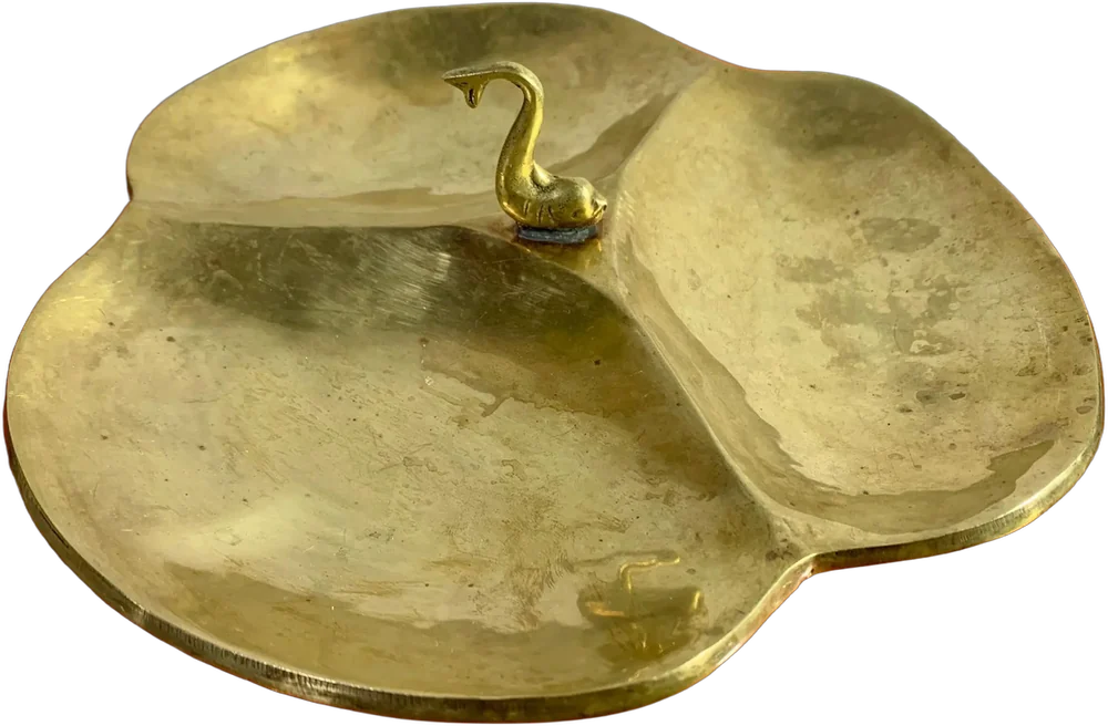 Antigua Charola Para Dulces O Botanas Decoración Vintage Dorado