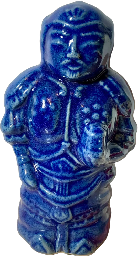 Antiguo Porta Incienso Cerámica Esmaltada Suntury Azul Cobalto Antiguo Gobernante China