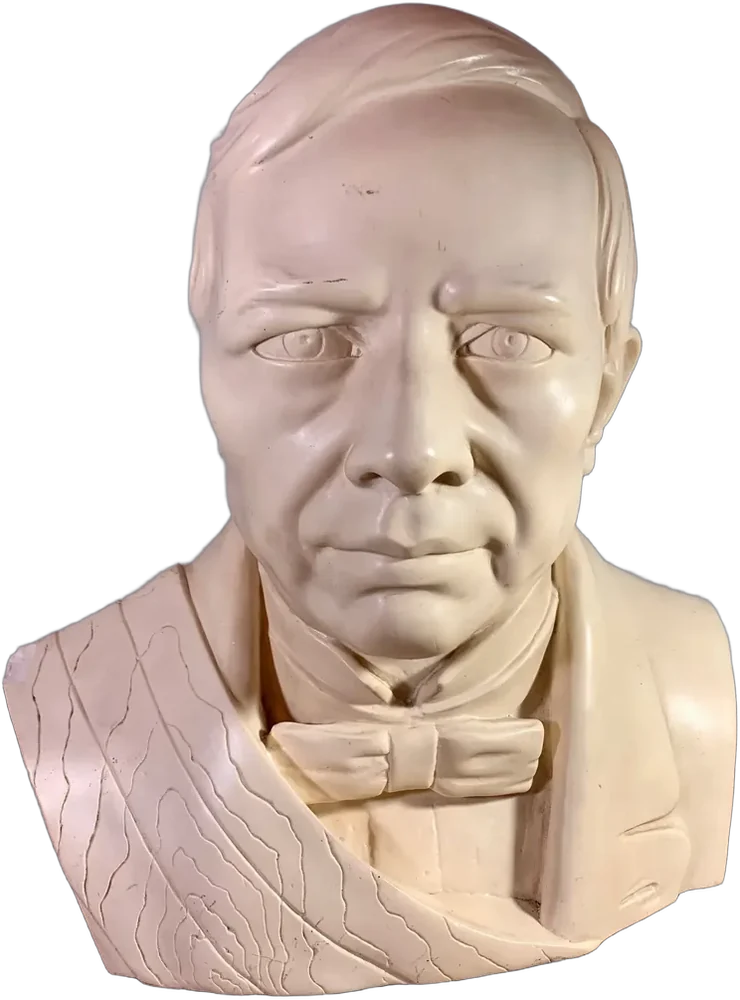 Vintage Busto Benito Juárez Material Didáctico Blanco Aperlado