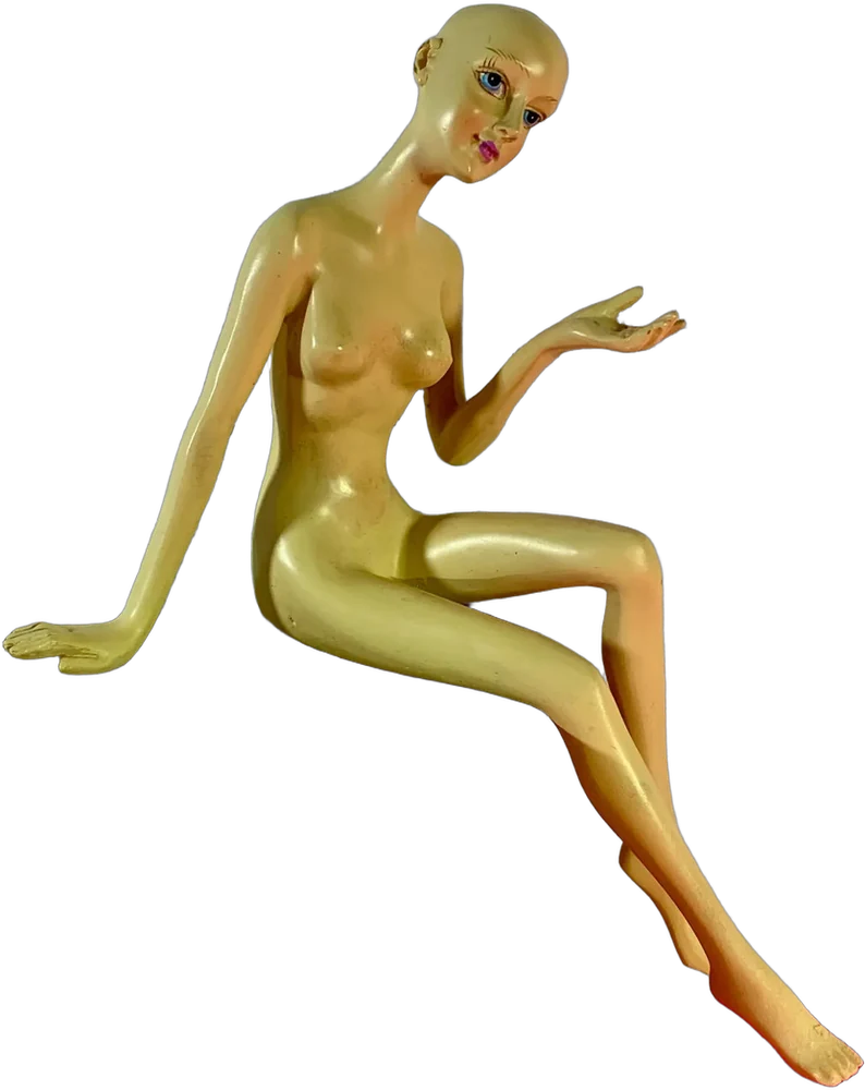 Vintage Maniquí A Escala Tipo Muñeca Latex Textura
