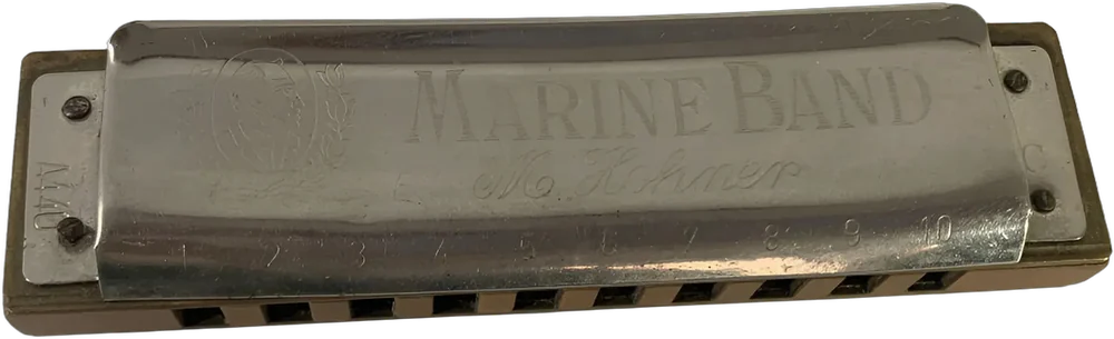 Antigua Harmonica Hohner Marine Band D Plateado