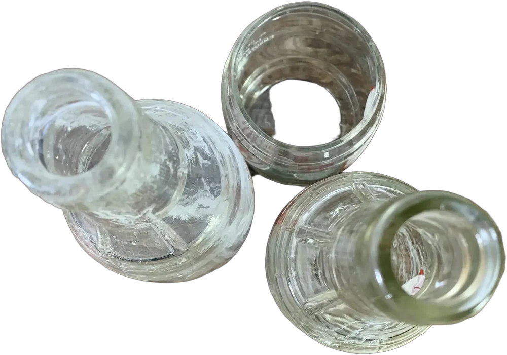 Dos Botellas Okey Chicas Con Vaso Vintage