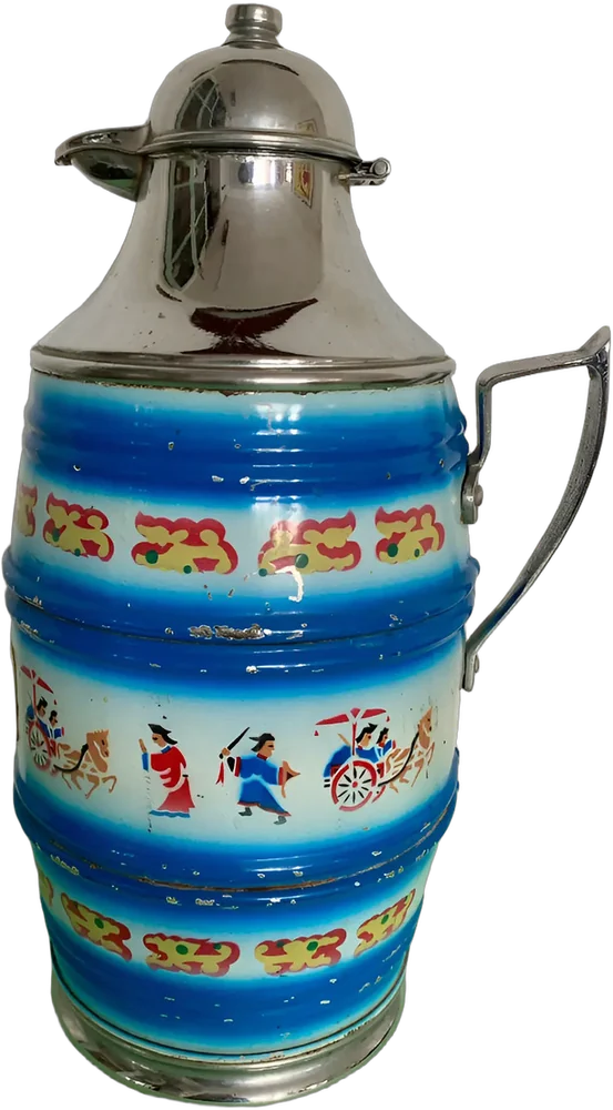 Vintage Termo Jarra Motivos China Antigua Azul