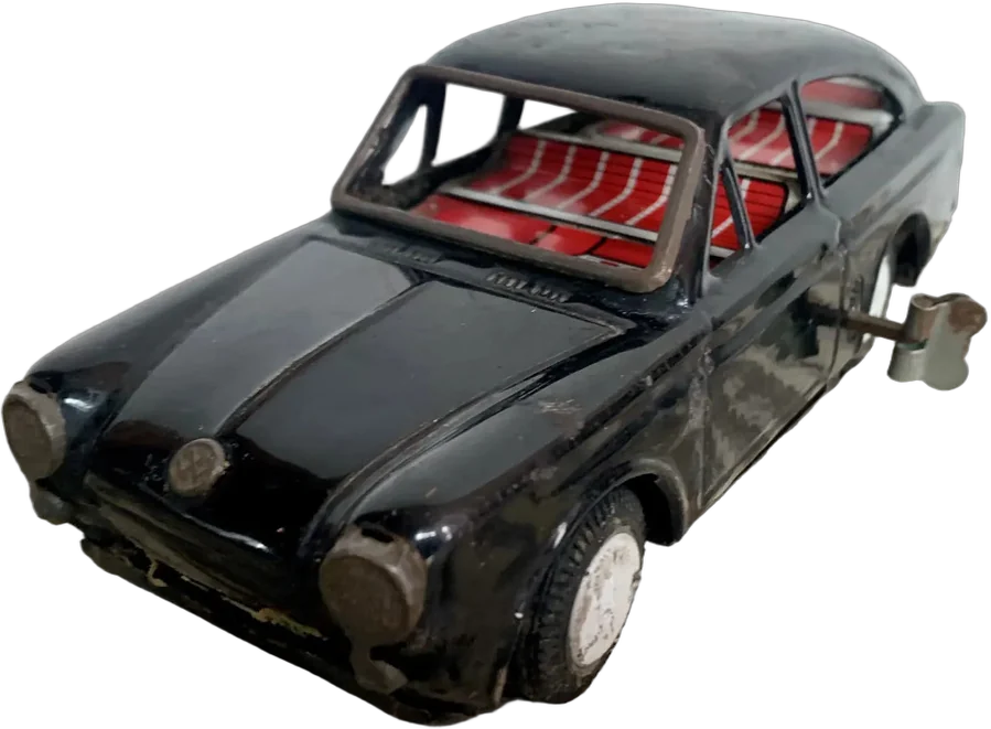 Vintage Carrito De Lámina Vw 1600 Negro Bandai Negro