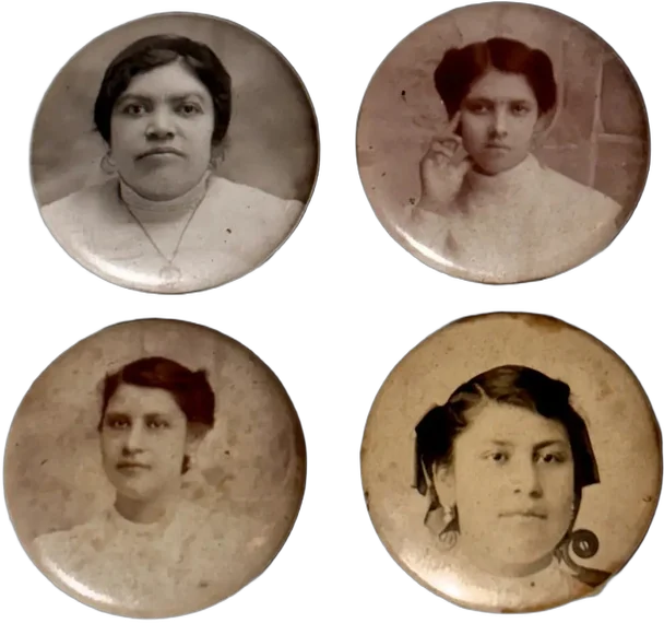 Antiguos Foto Botones Mujeres Siglo Xix — imagen 1
