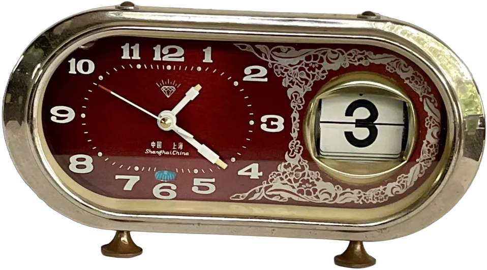 Vintage Reloj Despertador Diamon Cuerda Crema