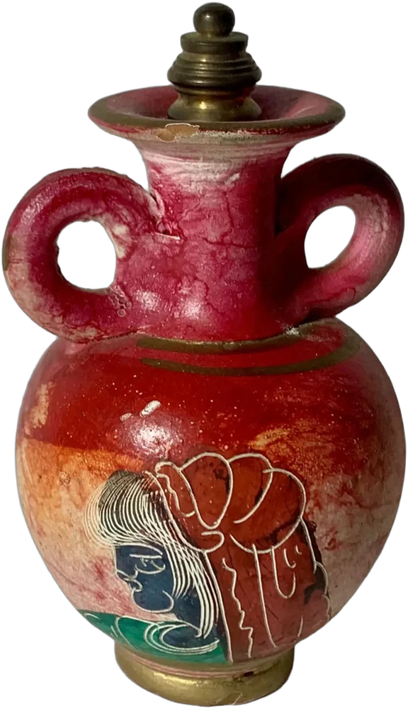 Vintage Ánfora Perfumero Cerámica Griega