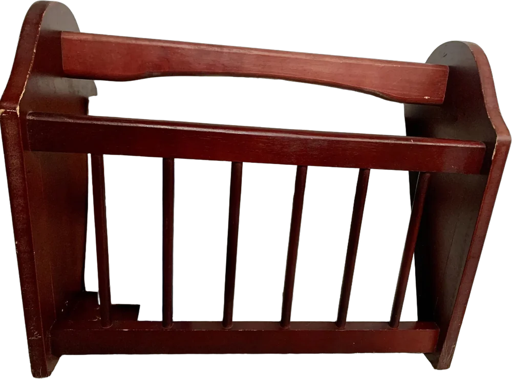 Vintage Revistero Madera Marrón — imagen 1
