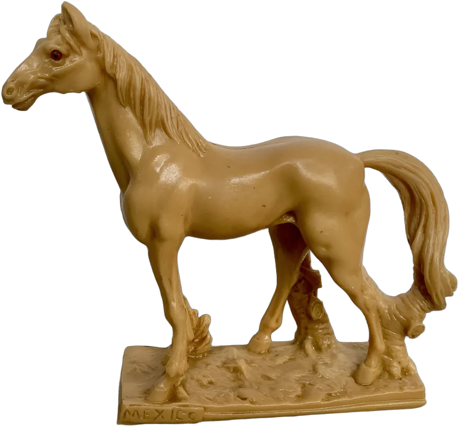 Vintage Figura Caballo Resina Mexico Crema