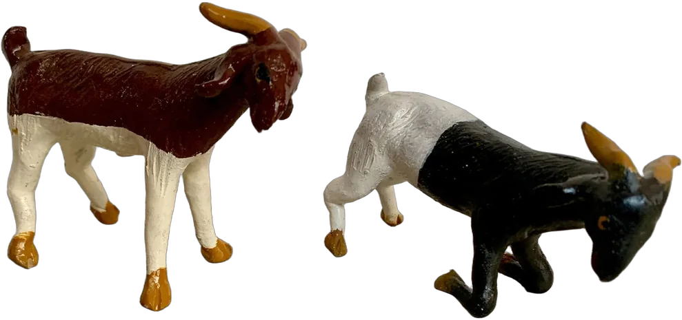 Antiguas Figuritas De Chivos Barro — imagen 1
