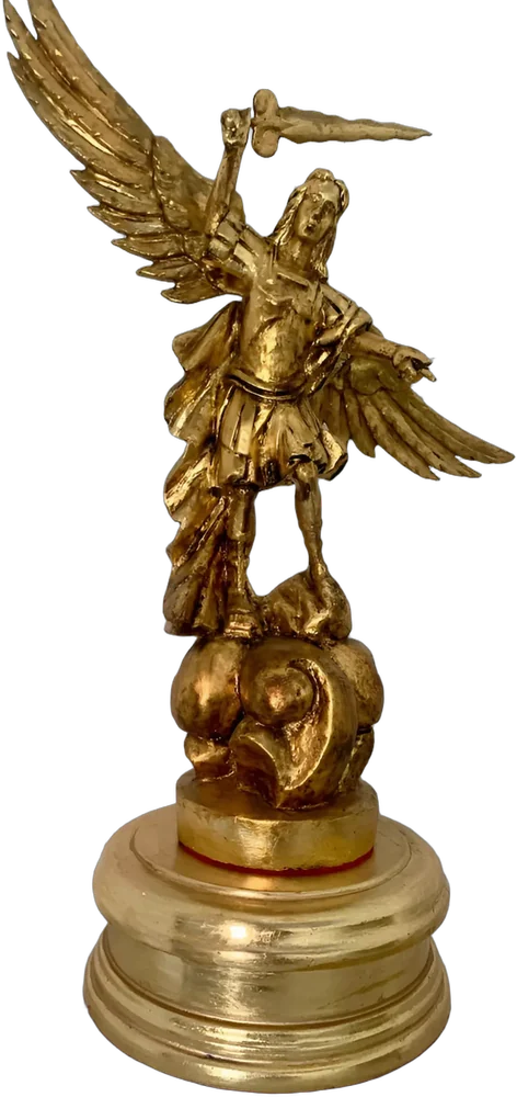 Escultura Arcángel San Miguel Dorado