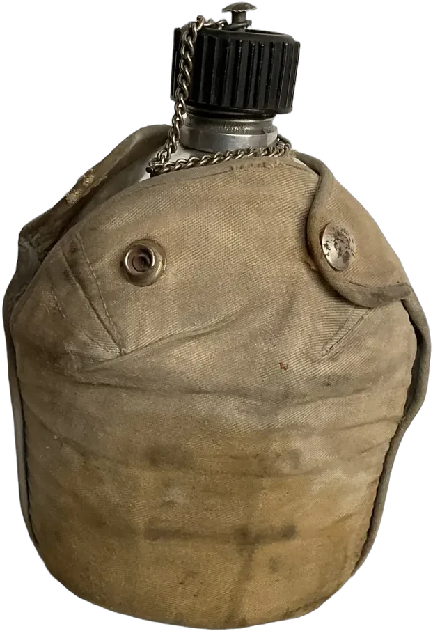Vintage Cantimplora Militar A Vasconia Crema