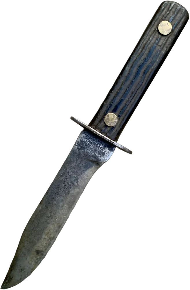 Antiguo Cuchillo Caza Marrón Oscuro