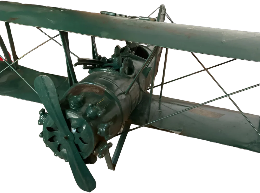 Vintage Avión 2 Plazas Wwi Decoración Verde
