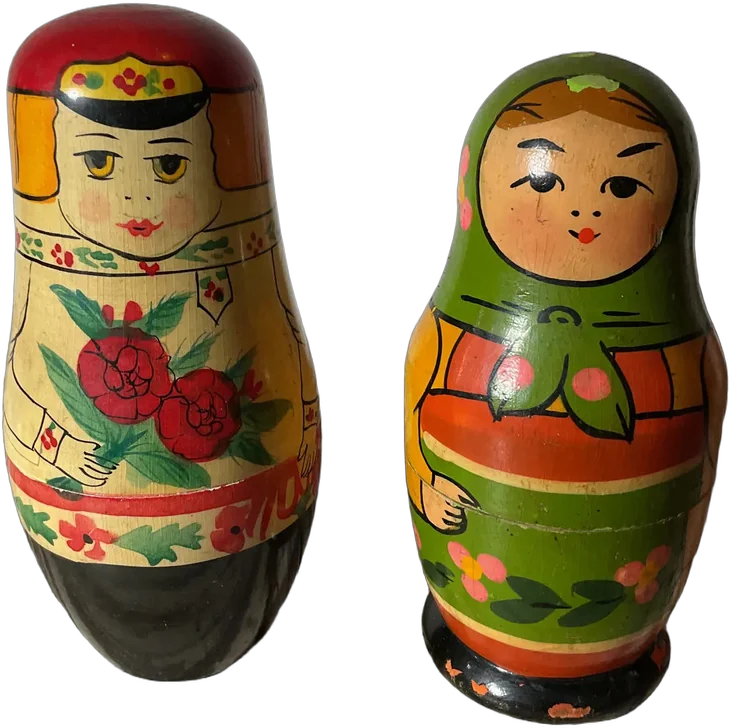 Vintage Matrioskas Rusia Multicolor