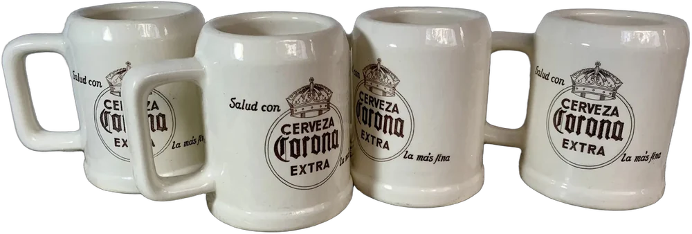 Tarros Vintage Cerveza Corona Cerámica Blanco