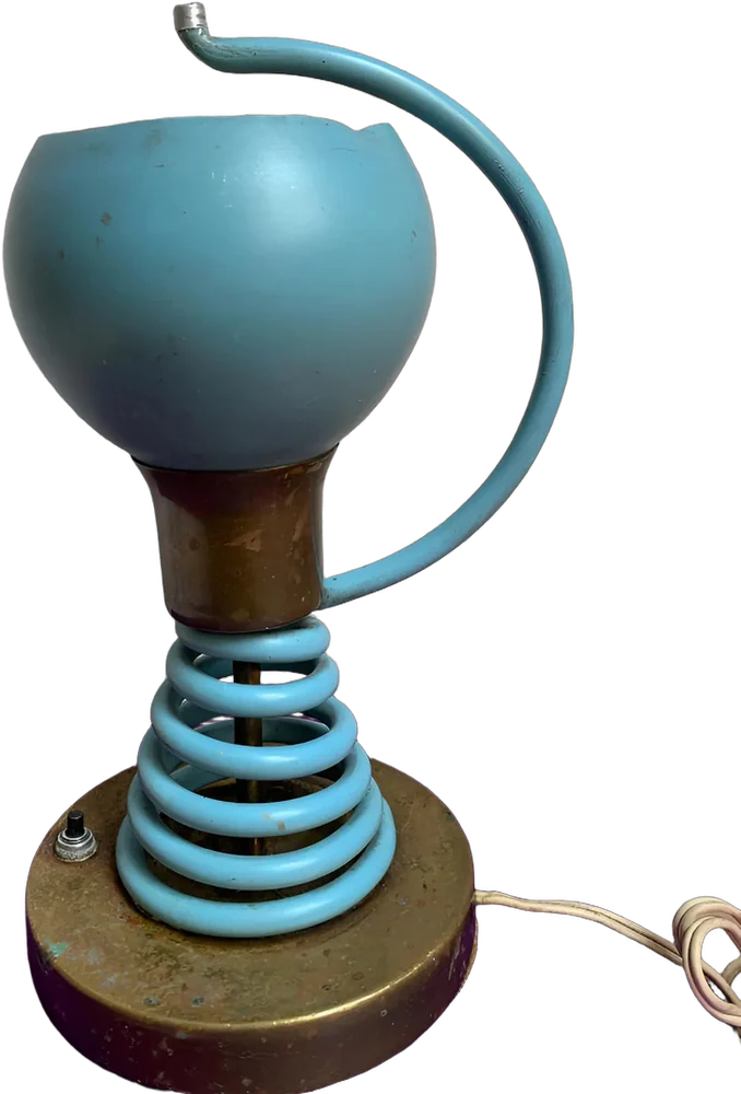 Lámpara De Mesa Futurista Vintage Azul