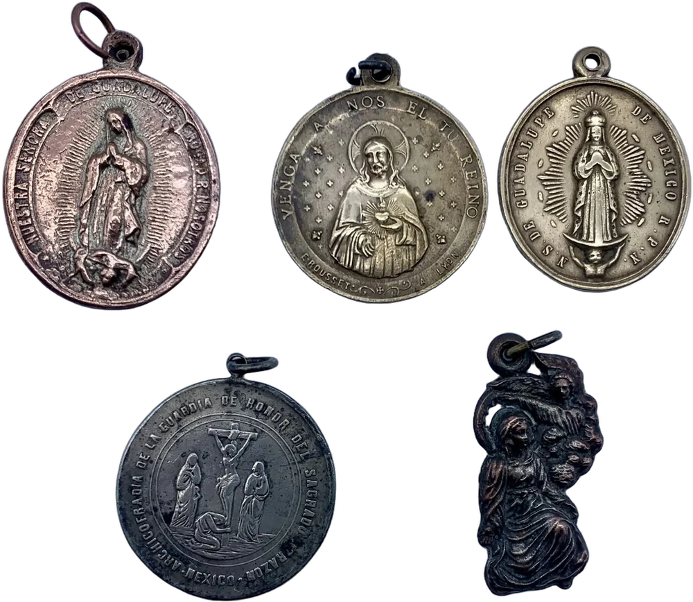 Lote Cinco Medallas Antiguas Religiosas