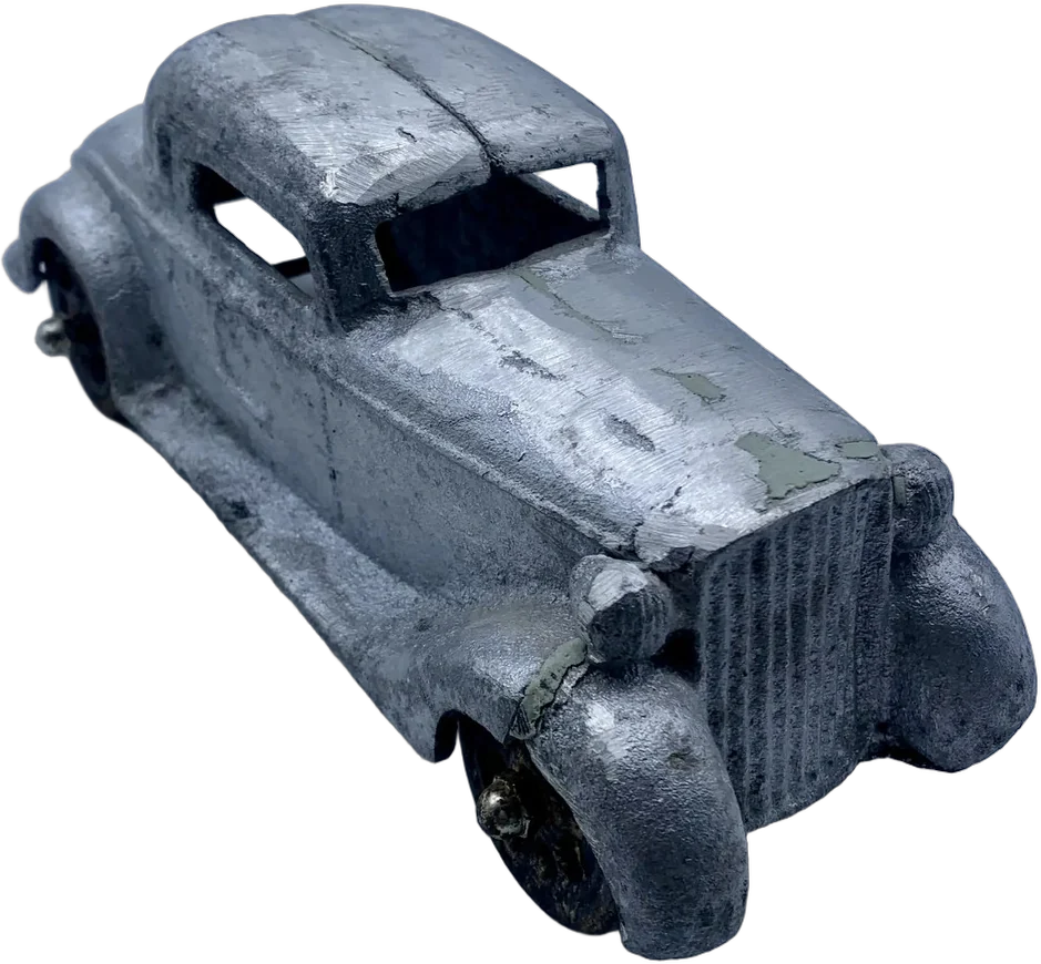 Antiguo Carrito Metal Fundido Gris