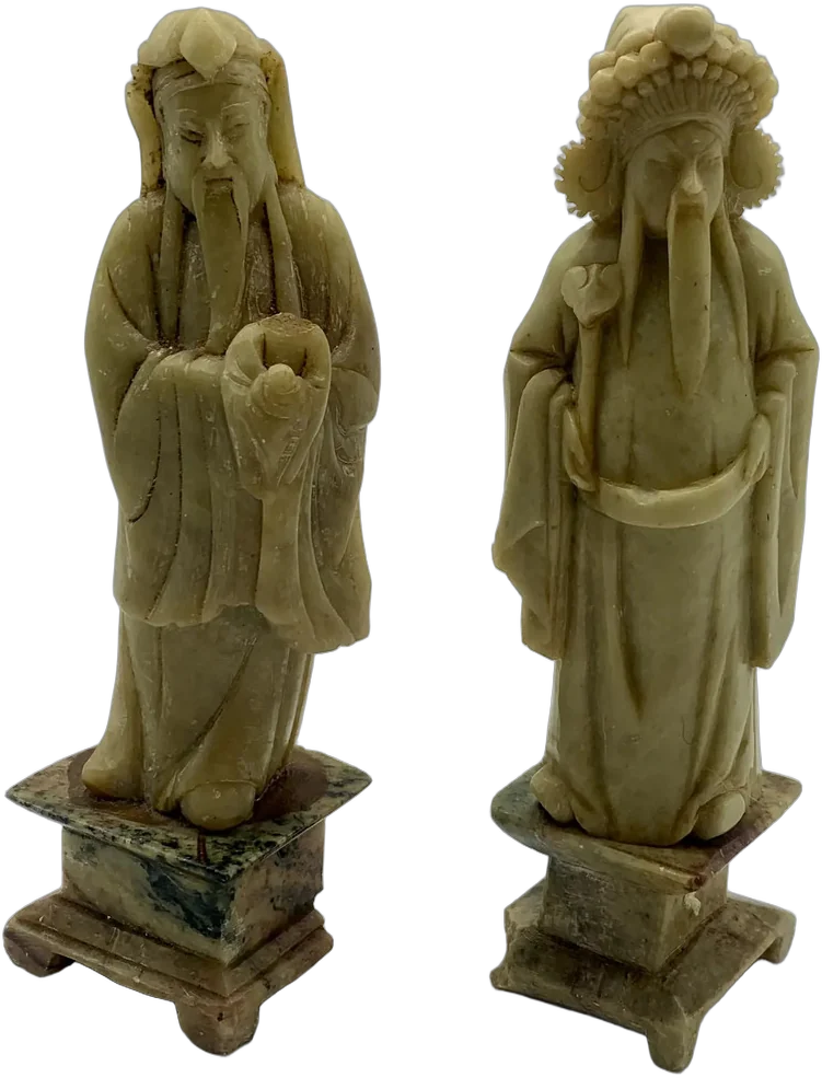 Antiguas Figuras Talladas En Piedra De Jabón Escuela China