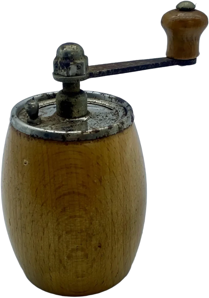 Antiguo Mini Molinillo De Cocina Marrón Claro — imagen 1
