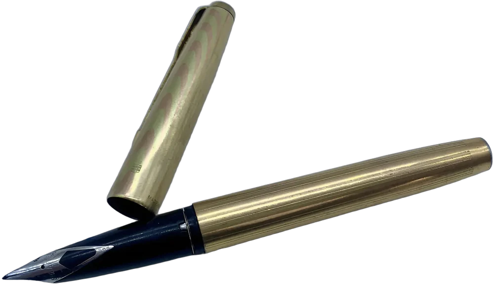 Vintage Pluma Fuente Parker Dorada Usa Dorado Negro