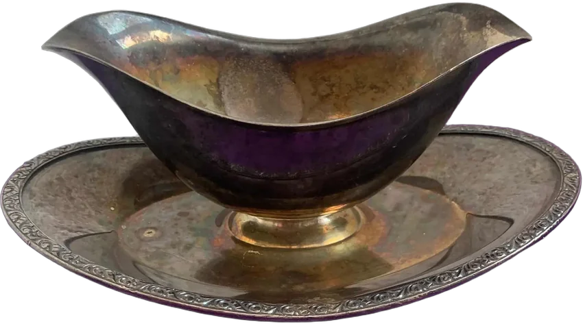 Antigua Salsera Plateada Oneida Ltd Brookline Plateado